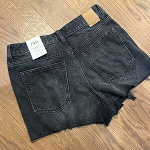 Zara Charcoal Denim Cutoff Shorts